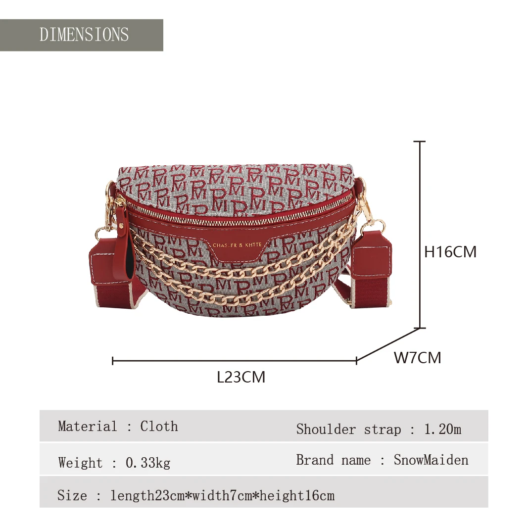 

Ladies Messenger Bag 2021 Summer New Red Black Portable Messenger Bag Waist Bag Classic Fashion Waist Bag With Letter Pattern
