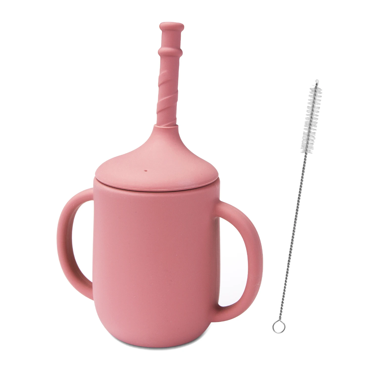 

Silicone Baby Sippy Cups Learning Drinkware Cups for Toddlers & Kids Leakproof Mugs with Brush
