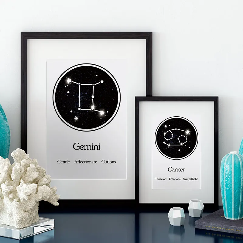 12 Созвездие индивидуальное впечатление Картина на холсте гадание Настенная