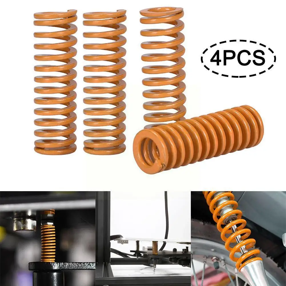 

4 Pcs/set 25mm Upgraded Flat Bed Extruder Springs For Creality Ender High Quality 3 Pro Cr-x Cr-10 S 3d Printer Accessories Y4f7