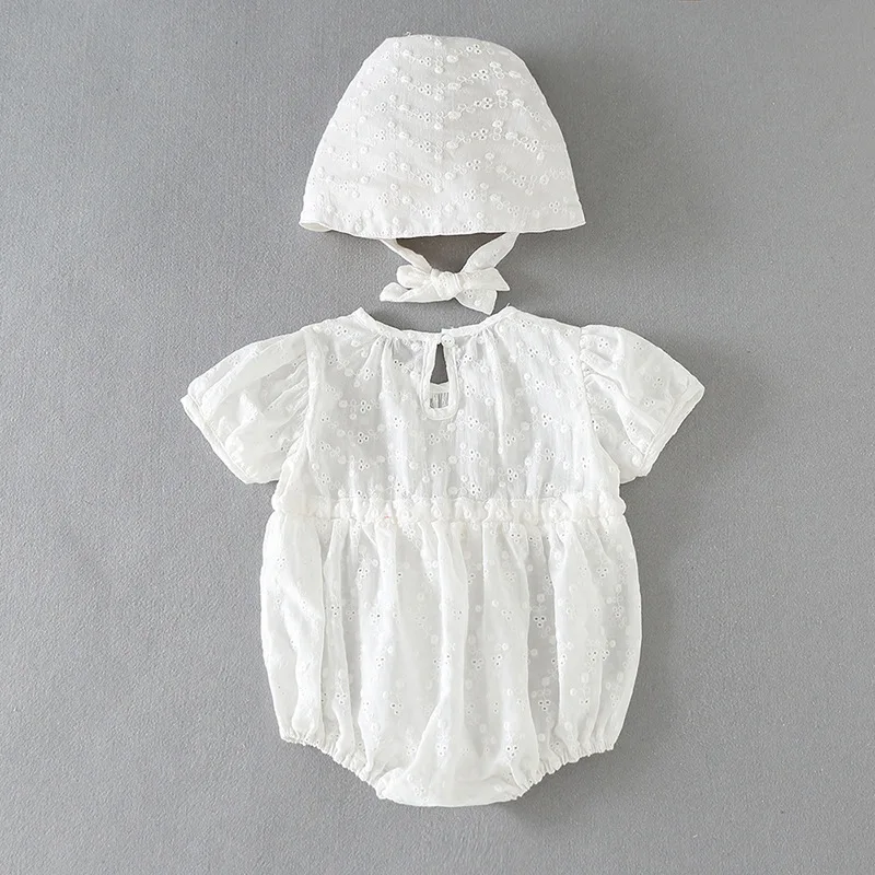 

Korean Style Baby Jumpsuit Princess 100-day Baby Girl Rompers Sweet Dress Summer Baby Onesies Newborn Romper Clothes White