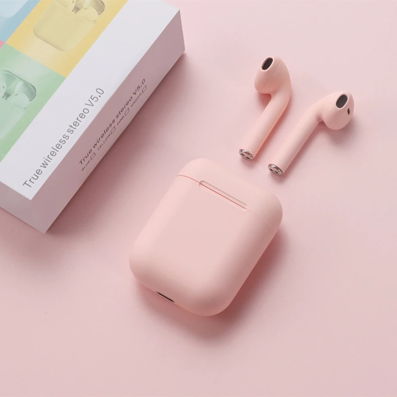 

I12 Macaron Bluetooth 5.0 Earphone TWS Frosted Touch Wireless Binaural Stereo Earbuds Sports Headset With Charging Box Magnetic