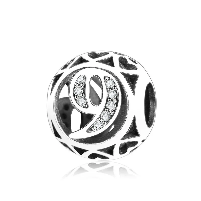 2019 Летняя коллекция 925 стерлингового серебра номер от 1 года до 9 круглый шарик