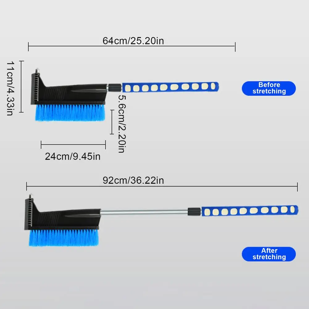 

New Retractable Ice Scraper 64-92cm All In One Snow Shovel Snow Sweeping Durable Shovel Snow Quickly Does Not Damage The Paint