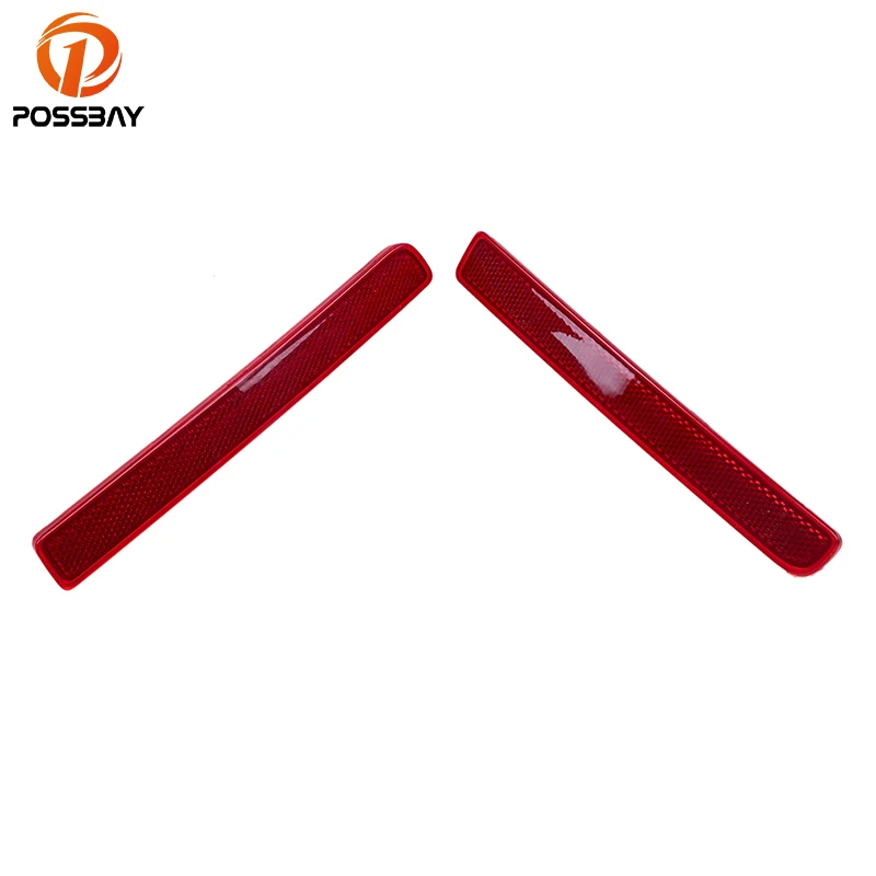 POSSBAY Красные линзы Автомобильный задний бампер Redlector предупреждающие полосы