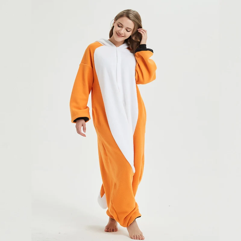 Комбинезон женский/Мужской флисовый с капюшоном милый Пижамный костюм