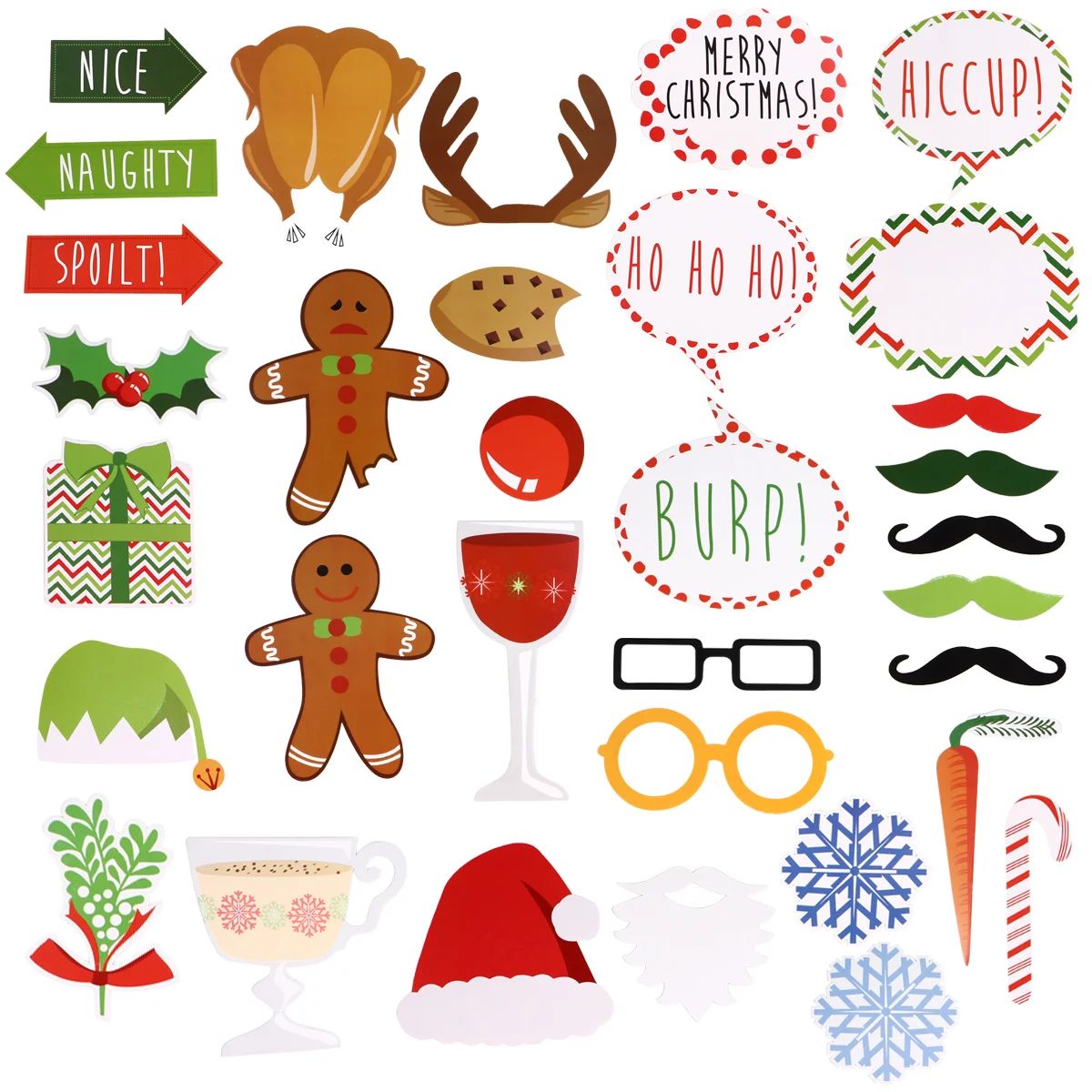 

1 Set Funny Christmas Photo Booth Props Creative Selfie Hand-held Photo Props