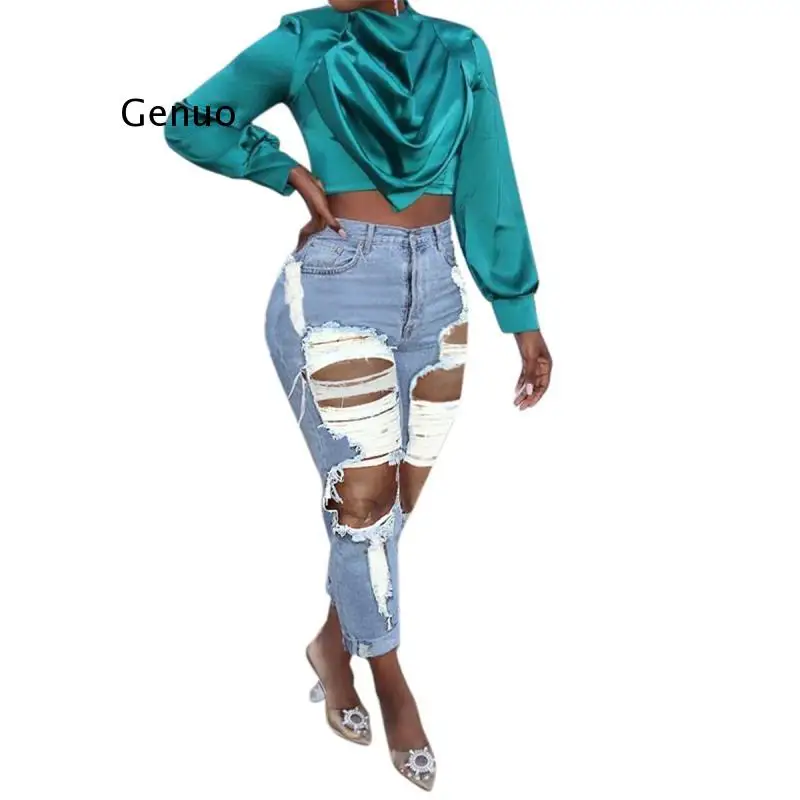 Лидер продаж летние рваные джинсы модные женские свободные повседневные