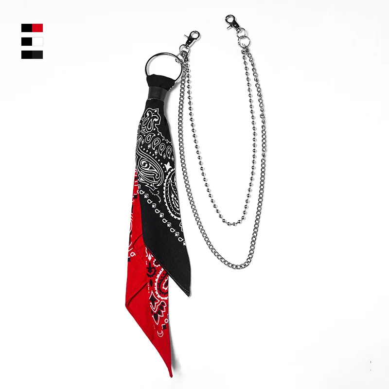 Байкерская бандана кошелек с цепочкой для мужчин чёрный джинсовый рок брелок
