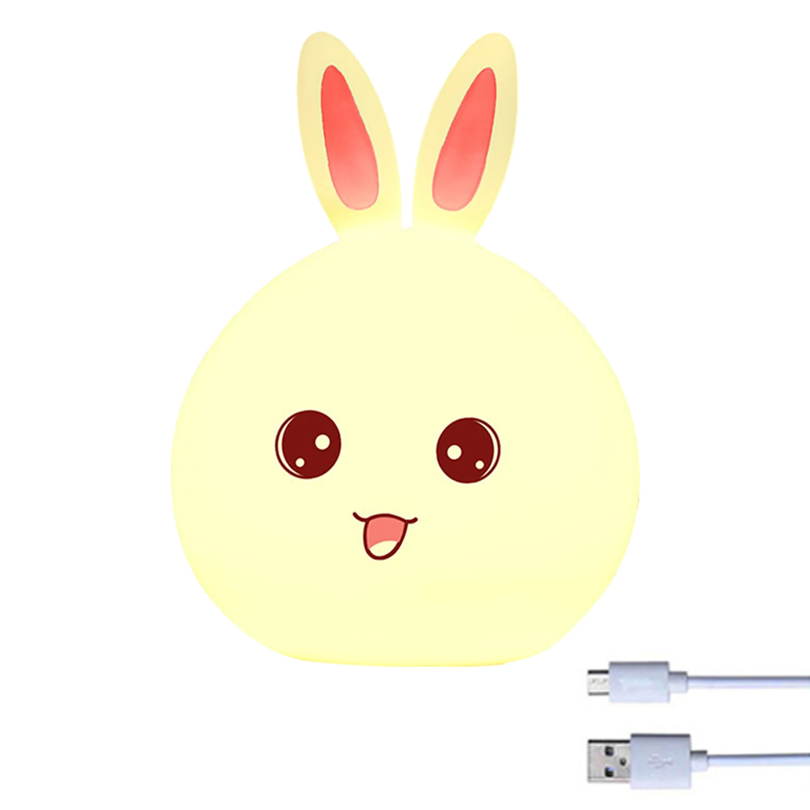 

Кролик Декоративный перезаряжаемый от USB сенсорный ночник для гостиной симпатичный подарок для дома Светодиодная спальня Изменение Цвета ...