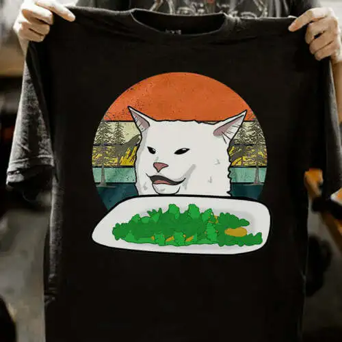 Забавная футболка с надписью Woman orching At A Cat Meme|Мужские футболки| |