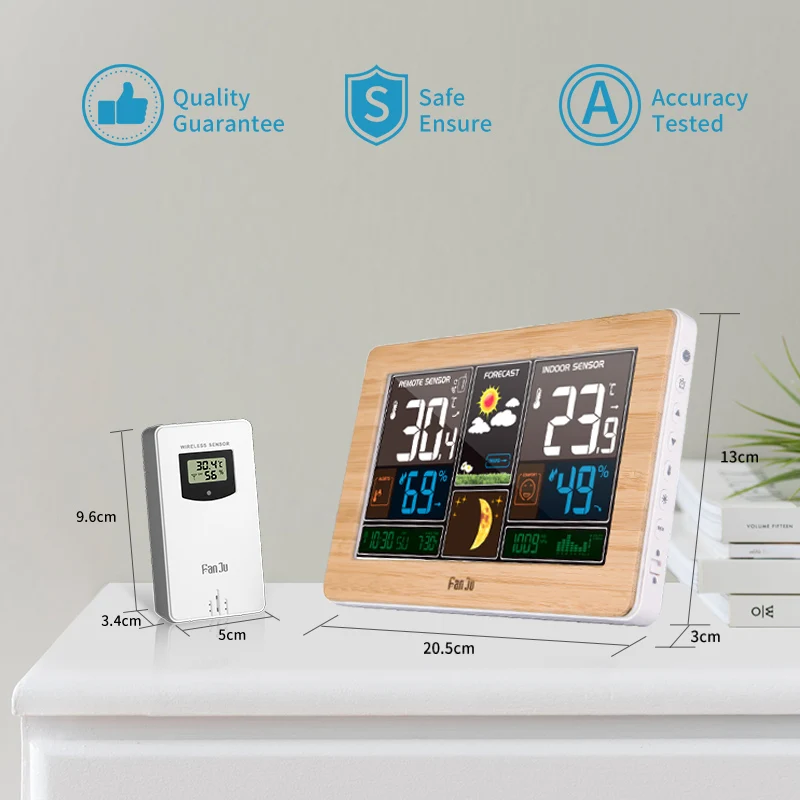 Цифровой будильник Погодная станция настенные наружные часы температуры и