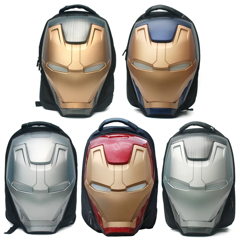 The Avengers Iron Man 3d Luminous Men's Backpack Fashion Large Backpack Canvas Schoolbag Marvel Peripheral Student Gift