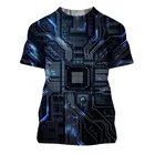 Мужская футболка с коротким рукавом, круглым вырезом и 3D-принтом