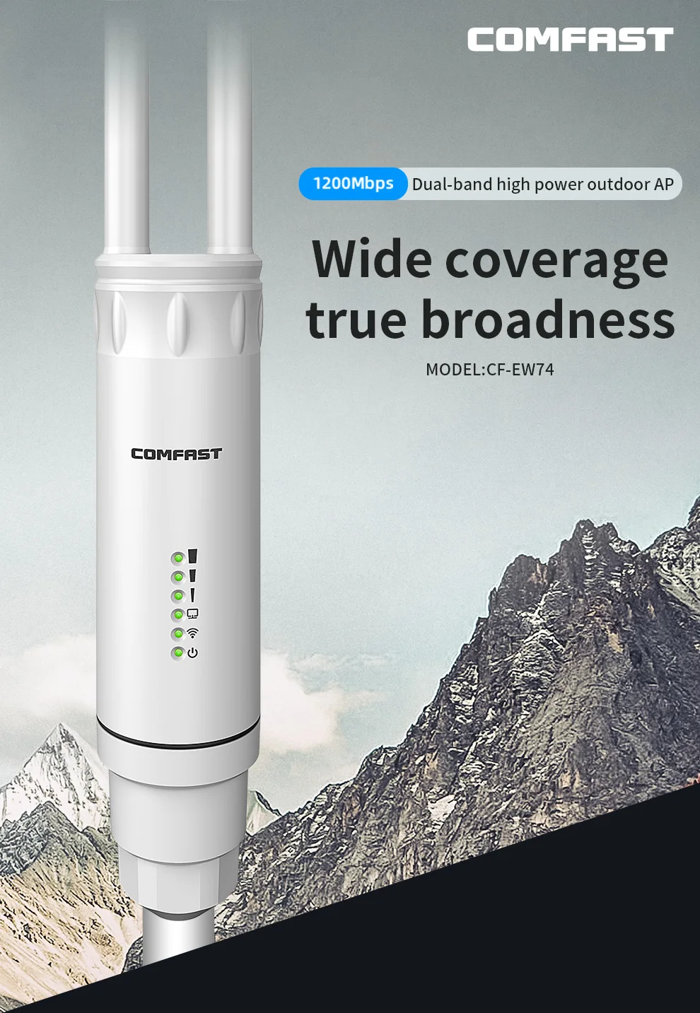 Wireless router AP Long Range Extender POE 1200Mbps 2*5dBi antenna dual-band outdoor high-power AP 360°Wifi coverage access poin