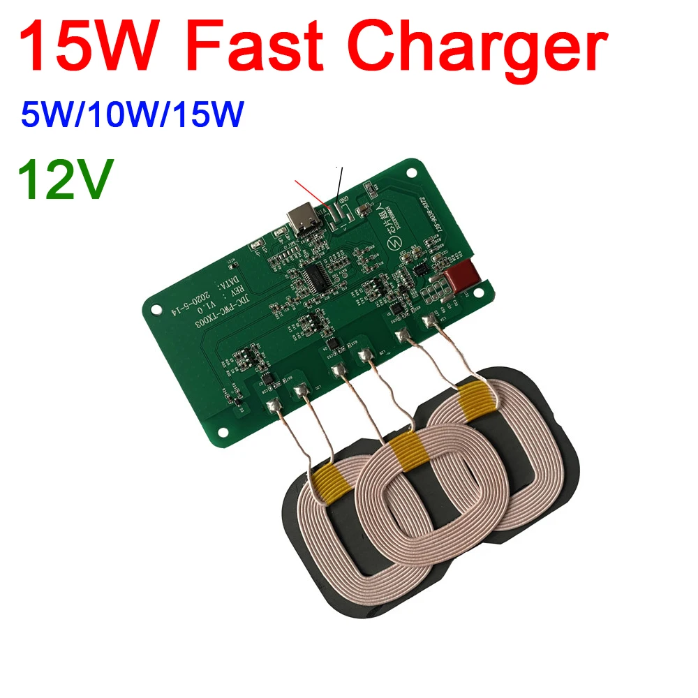 15W 12V 5V 2A Qi Беспроводное быстрое зарядное устройство для зарядки и