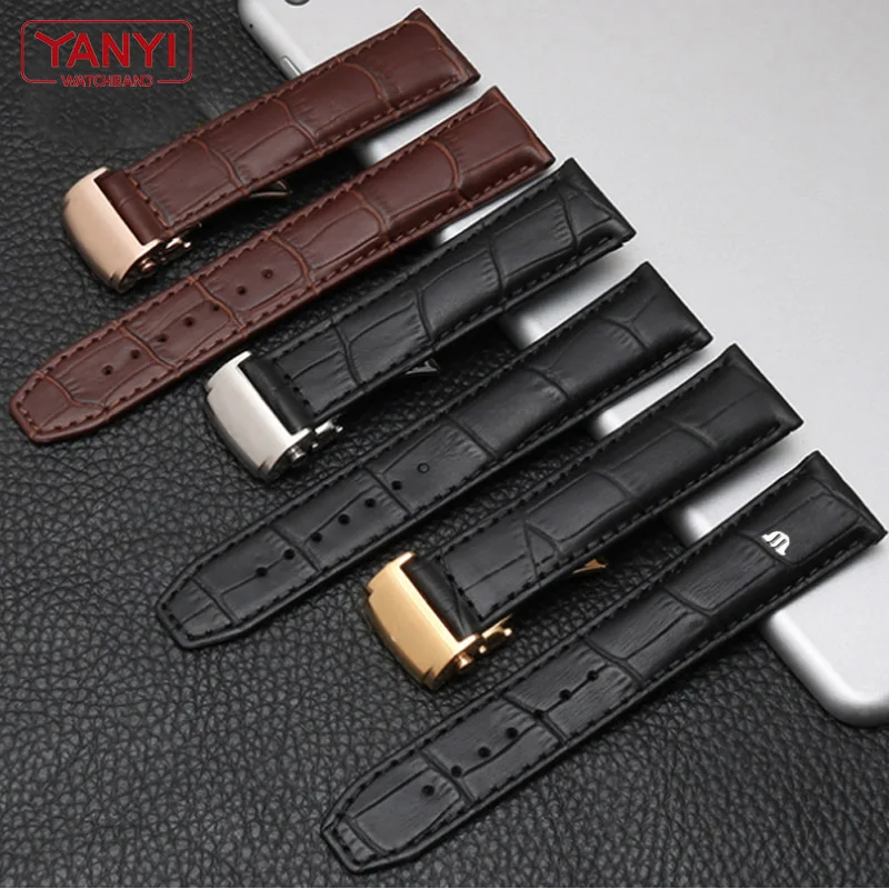Genuine leather watch strap 20mm 22mm for MAURICE LACROIX watchband folding buckle leisure business cow leather bracelet