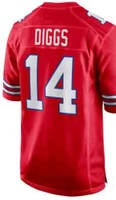 custom embroidery for men women kid youth stefon diggs cole beasley white red blue american football jersey
