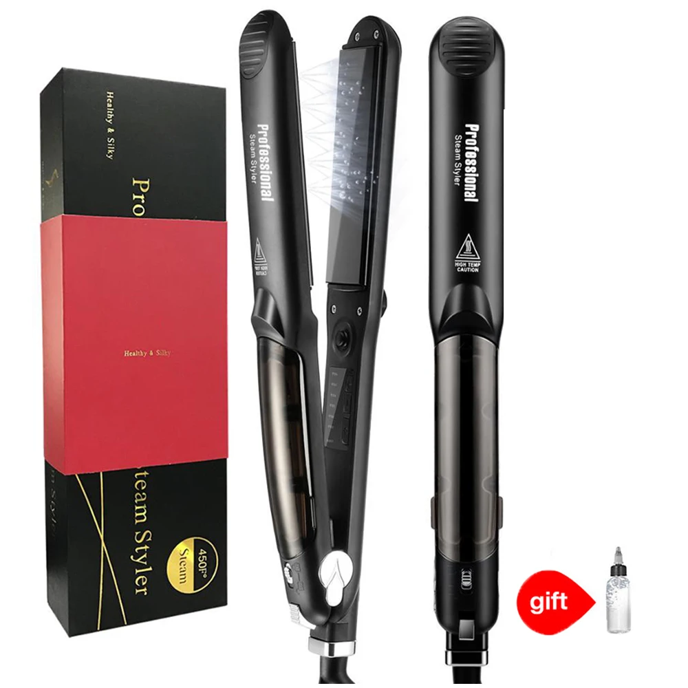 

Steam Straightener Professional Hair Steamer Ceramic Steam Flat iron Hair Straightener Hair Styling Tools Vapor Fast Heating