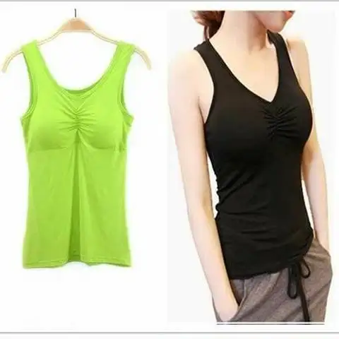 Женский бюстгальтер на бретельках однотонная майка тонких со встроенным