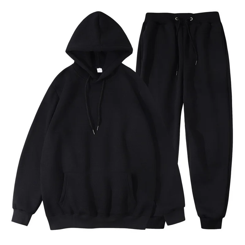 Комплект из двух предметов свитшот с капюшоном для мужчин и женщин спортивная