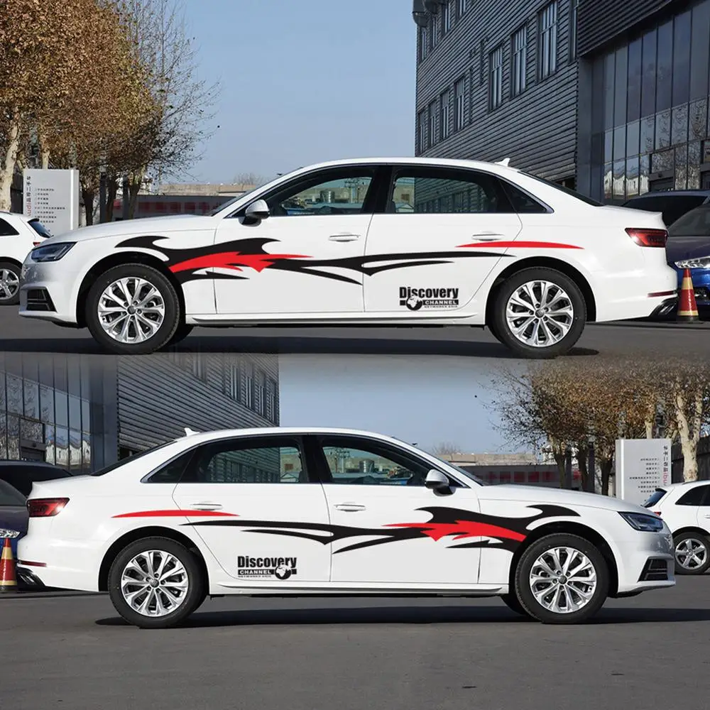 2pcs/set Decal New Vinyl Generic Two Stickers Graphics Auto Totem Car Body Sides Flame | Автомобили и мотоциклы