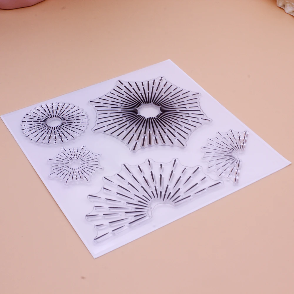 Прозрачные штампы Alinacutle фейерверк солнечный свет круглая линия сделай сам