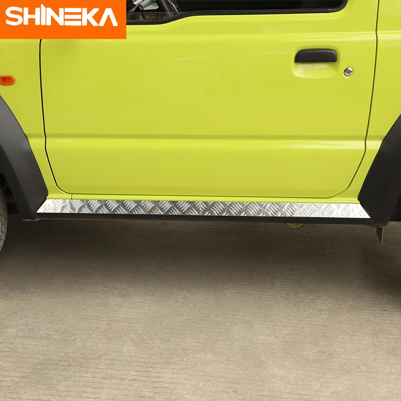 Фото Хромовый Стайлинг для Suzuki Jimny JB74 2019 + нержавеющая сталь автомобильный порог Хромовый Стайлинг для Suzuki Jimny JB74 2019 + нержавеющая сталь автомобильный порог