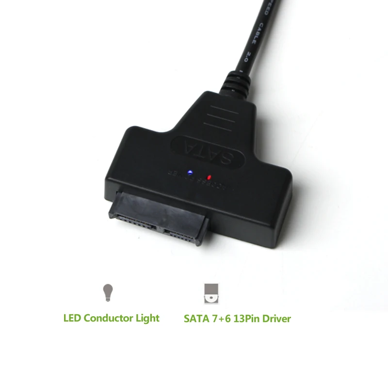 Кабель адаптер с разъемом USB 2 0 для кабеля SATA Slimline Serial ATA 7 + 6 13pin оптического