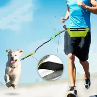 pet dog running belt elastic hands freely jogging pull dog leash metal d ring leashes 2021 new reflective leash traction rope