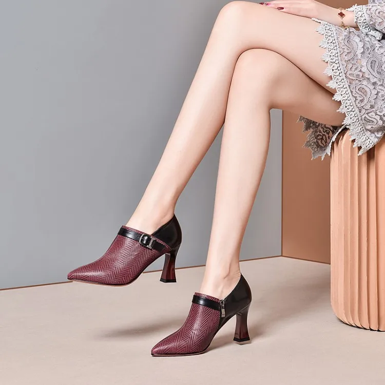 MLJUESE/женские туфли лодочки Сезон осень весна Женские из мягкой коровьей кожи с