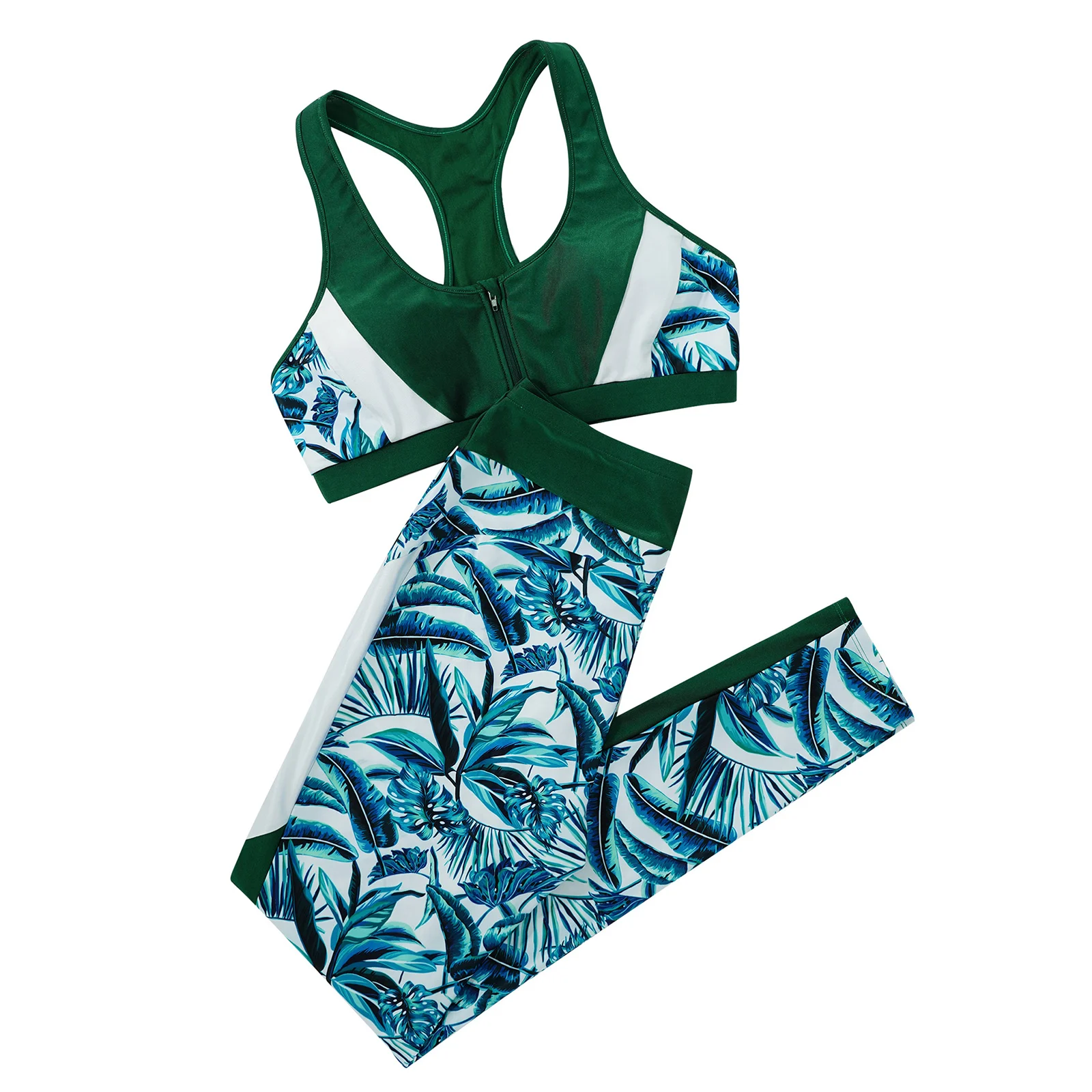 Новый спортивный костюм для йоги спортивная одежда женский из 2 предметов топ на