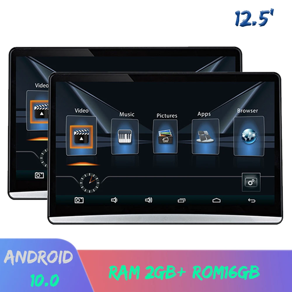 

12.5 Inch Android 10.0 Car TV Headrest Monitor 1920*1080P IPS Screen With WIFI/HDMI/Bluetooth/USB/Airplay/Miracast/Mirror Screen