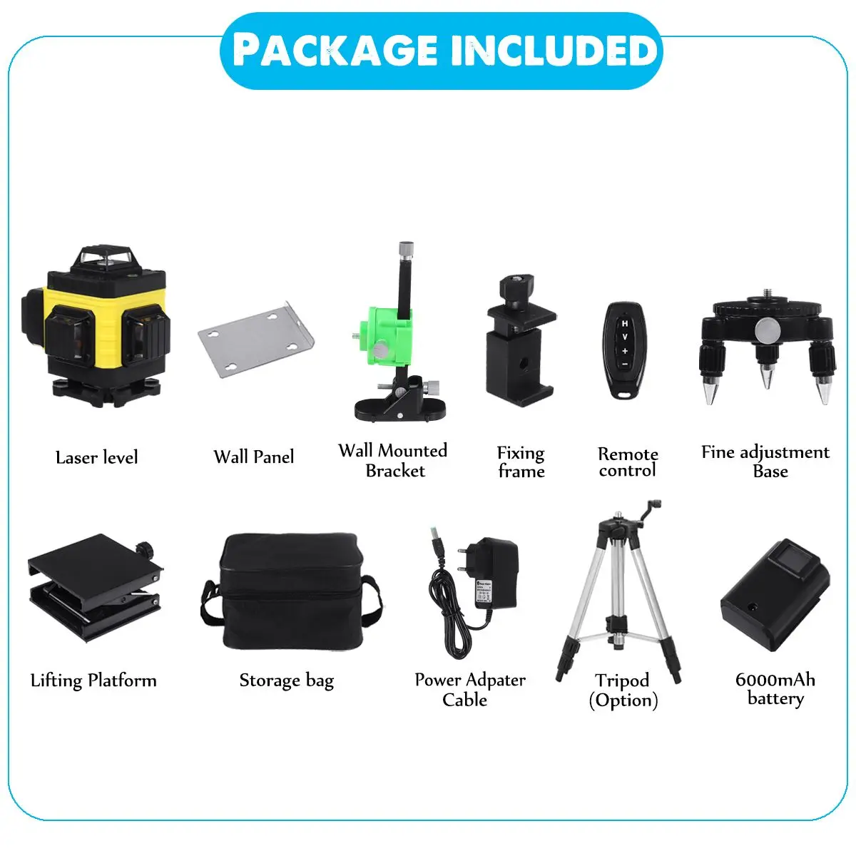 

ZEAST 12/16 Lines Laser Level Powerful green Beam 4D Self-Leveling 360 Horizontal&Vertical Hanging Floor Wall Laser level Tripod