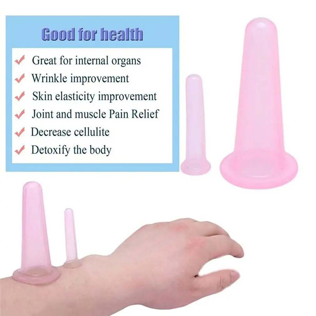

2pcs Silicone Cupping Cups Home Massage Cupping Therapy Tool Facial Durable Vacuum Cans Suction Cup Transparent / Pink