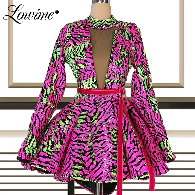 

Формальный длинный рукав в арабском стиле вечернее платье с блестками Дубай турецкие Короткие вечерние платья 2020 на заказ Выпускные платья