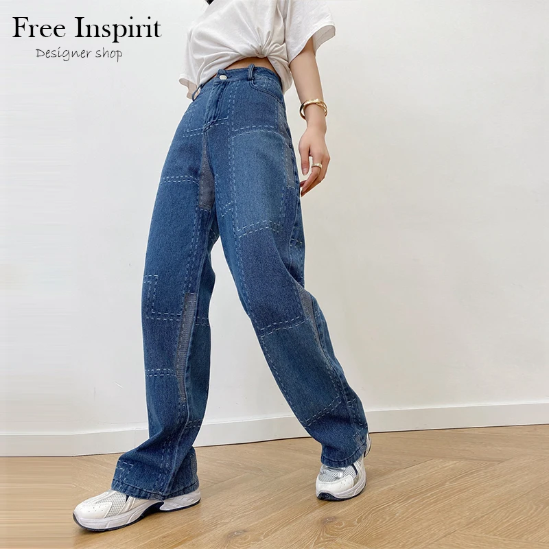 

Spring New Women's Sexy Style Jeans Special Process Patchwork Design Button Zipper Pocket Decoration Women's Straight Jeans