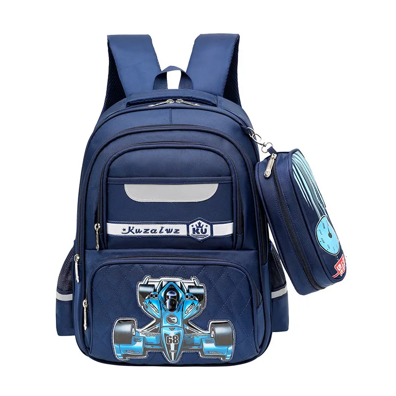 Car Printing Children Schoolbag for Teen Boy with Pencil Bag High quality waterproof backpack Children orthopedics school bags