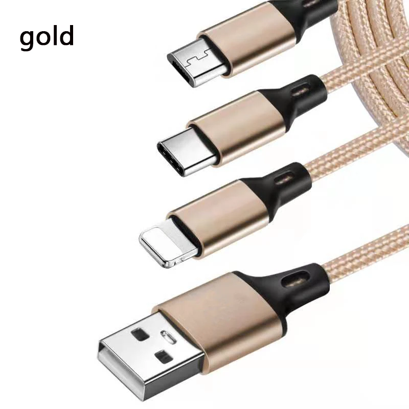 Sanzhiying 3 в 1 нейлоновый Плетеный зарядный кабель для телефона micro usb type c кабель для быстрой зарядки для samsung android зарядное устройство iphone шнур