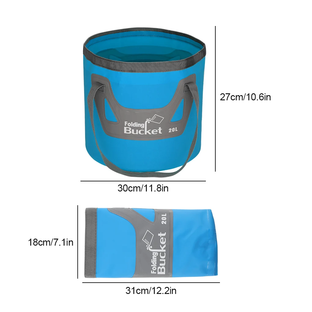

20L Waterproof Water Bags Fishing Folding Bucket Portable Bucket Water Container Storage Carrier Bag