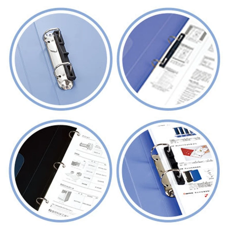 

A4 Office File Folder 2 Holes D-Shape Loose Leaf Binder Document Holder Organizer School Supplies