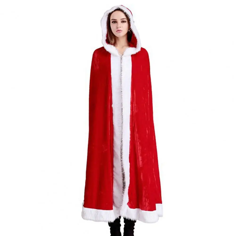 

2021 Christmas Cloak Cape Hooded Long Adult Kids Thick Warm Flannel Xmas Santa Claus Cape Party Costume