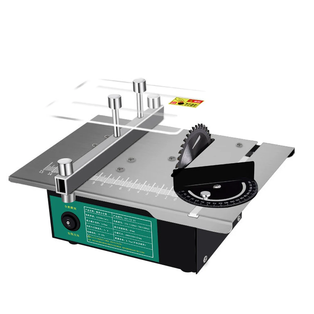 

Mini Multifunctional Table Saw Angle Adjustable Electric Desktop Saws DIY Cutting Grinding Tool Woodworking Lathe Machine