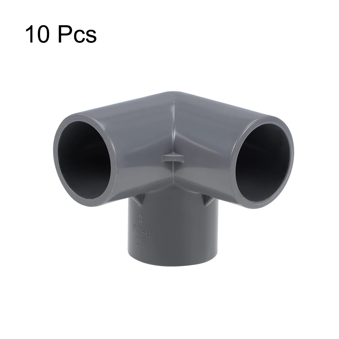 

uxcell 3-Way Elbow PVC Fitting, 25mm Socket, Tee Corner Fittings Gray 10Pcs