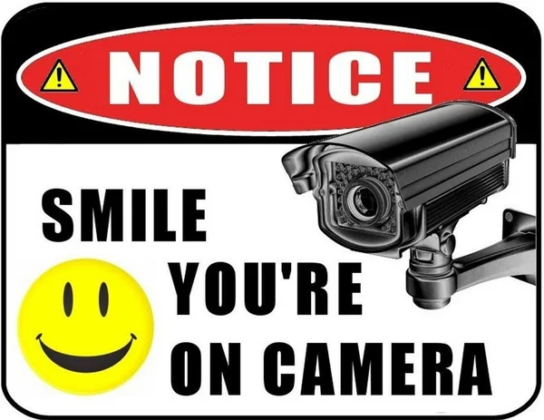 

Notice Smile Your On Camera Metal Sign Wall Decor 12x8 Inches