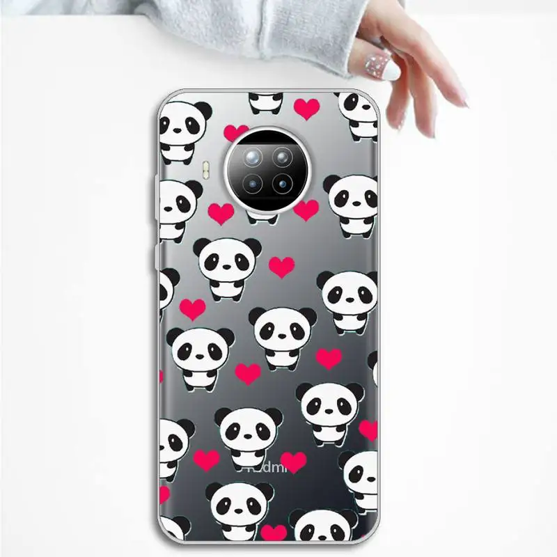 

panda Phone Cases Transparent Clear for Xiaomi Redmi note 10 t 8 9 pro lite 11