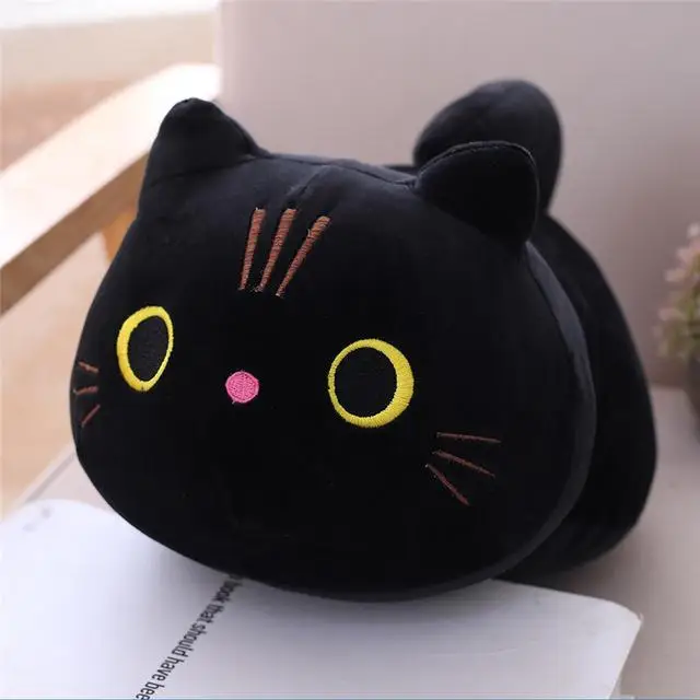 Милый лежачий Кот плюшевые игрушки мягкие милые четыре цвета игрушечная кошка подушка с животными мягкая мультяшная Подушка Детские Девочки Рождественский подарок - Цвет: 1