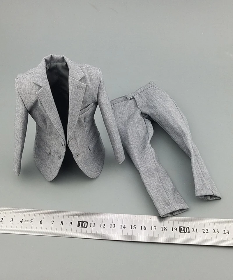 

1/6 Male Men's Grey Suit Model Coat Pants for 12''Figures Bodies Accessories DIY