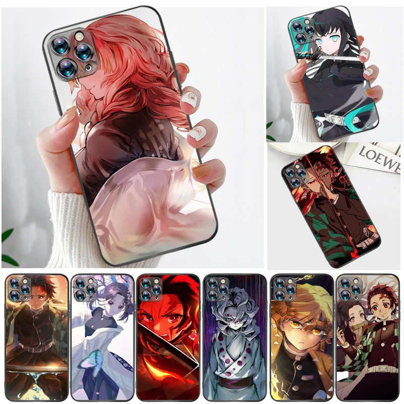 

Demon Slayer Agatsuma Zenitsu Kamado Nezuko Kimetsu No Yaiba Kamado Tanjirou Phone Case For iPhone 11 11Pro MAX Funda