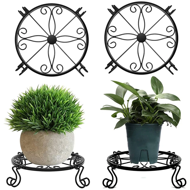 

4 Pack Metal Plant Stand For Indoor Plants, Heavy Duty Potted Holder, Outdoor Plant Stand Outdoor Patio Durable